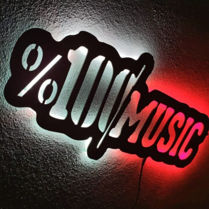 Müzik Led Işıklı Ahşap Tablo
