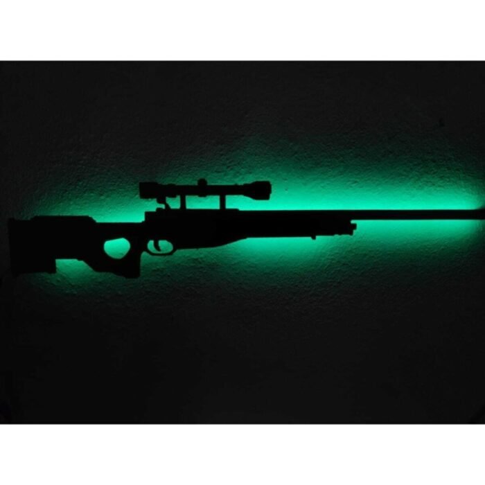 Awp Sniper Led Işıklı Ahşap Tablo