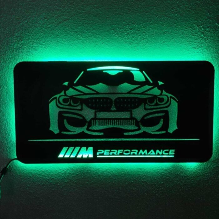 Bmw Performance Led Işıklı Ahşap Tablo