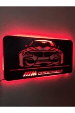 Bmw Performance Led Işıklı Ahşap Dekoratif Tablo