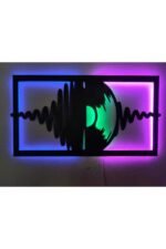 Plak Müzik Led Işıklı Ahşap Tablo