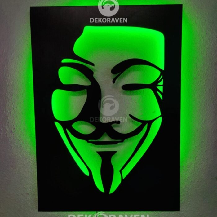 Anonymous Led Işıklı Ahşap Tablo