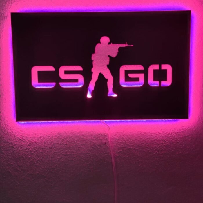 Csgo Led Işıklı Ahşap Tablo