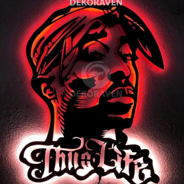 Tupac Shakur Thug Life Led Işıklı Tablo