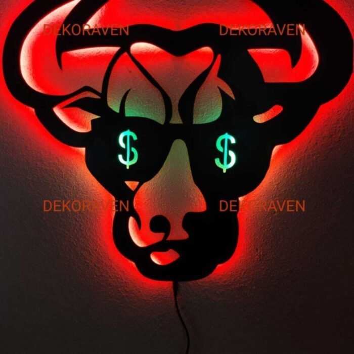 Bulls-boğa Led Işıklı Tablo-dekoratif Aydınlatma