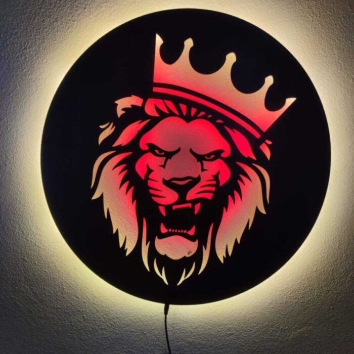 Aslan Led Işıklı Tablo