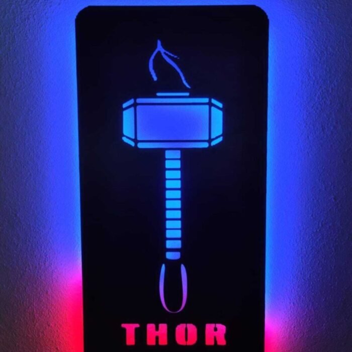 Thor Dekoratif Led Işıklı Ahşap Tablo