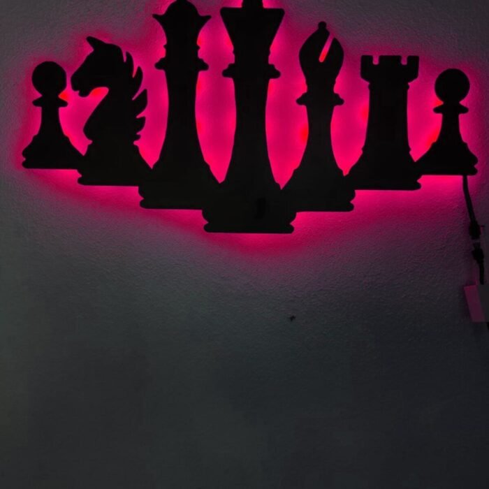 Satranç Led Işıklı Dekoratif Tablo