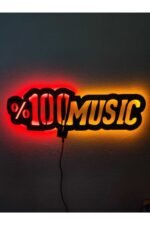 100 Müzik Music Led Işıklı Ahşap Tablo