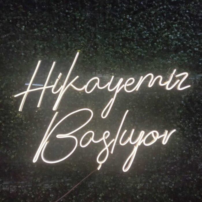 Hikayemiz Başlıyor organizasyon neon led tabela(70x40cm)