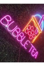 Bubble Tea Neon Led Tabela Dekoratif Aydınlatma(80x50cm) - Görsel 2