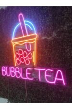 Bubble Tea Neon Led Tabela Dekoratif Aydınlatma(80x50cm) - Görsel 3