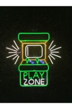 Play Zone gamer Neon led dekoratif aydınlatma (55x45cm)