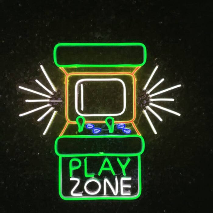 Play Zone gamer Neon led dekoratif aydınlatma (55x45cm)