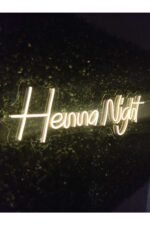 Henna Night Kına Gecesi Organizasyon Neon Led tabela Dekoratif Aydınlatma(70x35cm) - Görsel 3