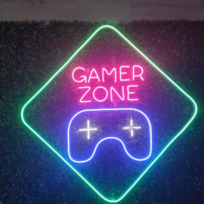 Gamer Zone Neon Led Tabela Dekoratif Aydınlatma(50x50cm)
