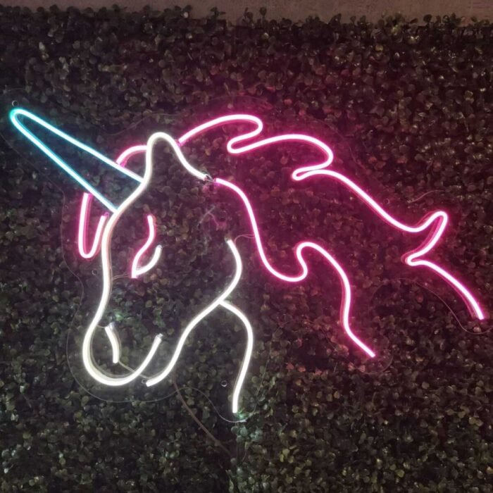 Unicorn Tek boynuzlu at neon led tabela gece lambası(60x55cm)