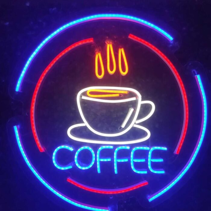 Coffe Kahve Neon Led Tabela kafe bar Dekoratif Aydınlatma (50x50cm)