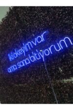 iki okeyim var ama sana bitiyorum yazılı neon led tabela(80x35cm - Görsel 3