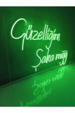 Güzelliğim Şaka mığğ yazı neon led Tabela duvar dekoru - Görsel 2