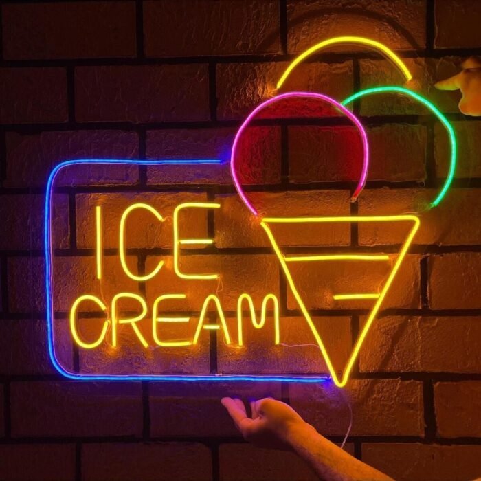 İce Cream Neon Led Dondurma Tabelası