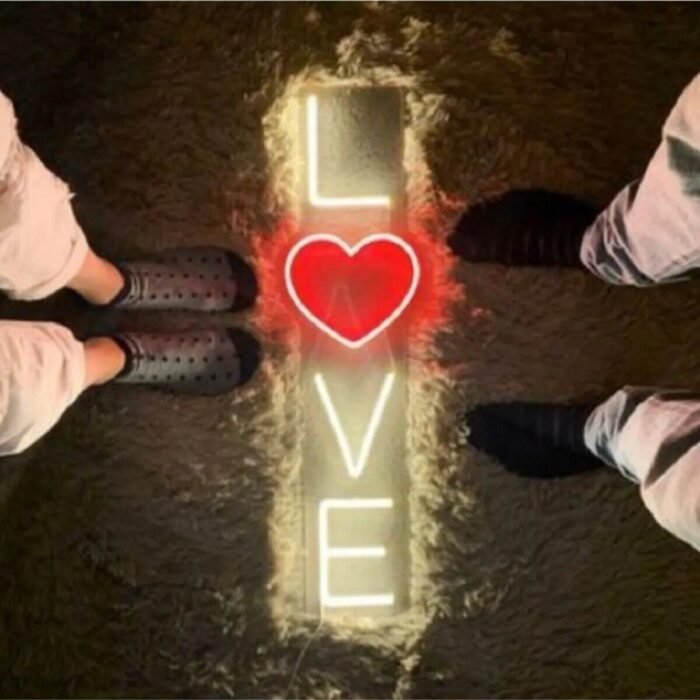 Love-aşk-sevgili Neon Led Dekoratif Aydınlatma Ve Gece Lambası Hediye (60x15cm)