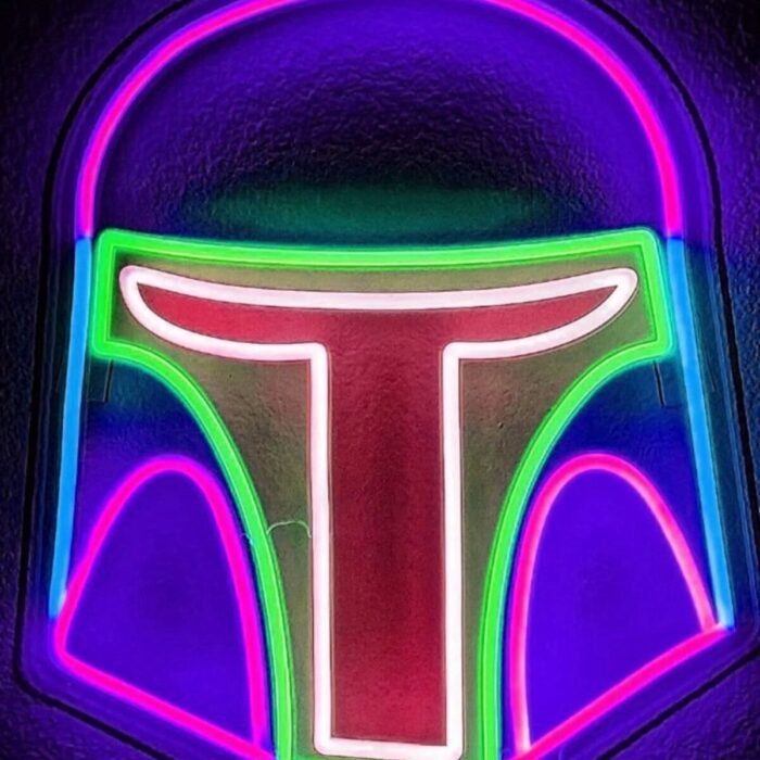 Maske-kask Neon Led Tabela Dekoratif Aydınlatma(40x30cm)