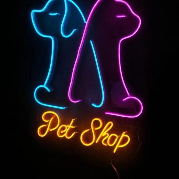 Pet Shop Neon Tabela Dekoratif Aydınlatma (60x40cm)