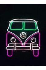 Woswos Bettle T2 Minibüs Neon Led Tabela Dekorasyon(50x50cm)