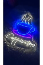 Cappuccino kafe kahve neon led tabela duvar dekoru - Görsel 2