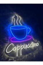 Cappuccino kafe kahve neon led tabela duvar dekoru - Görsel 3