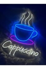 Cappuccino kafe kahve neon led tabela duvar dekoru - Görsel 4