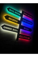 Kuaför led ışıklı tablo(50x50cm)