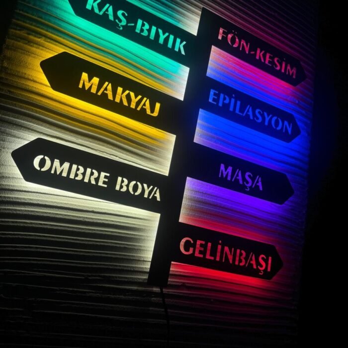 Kuaför led ışıklı tablo(50x50cm)