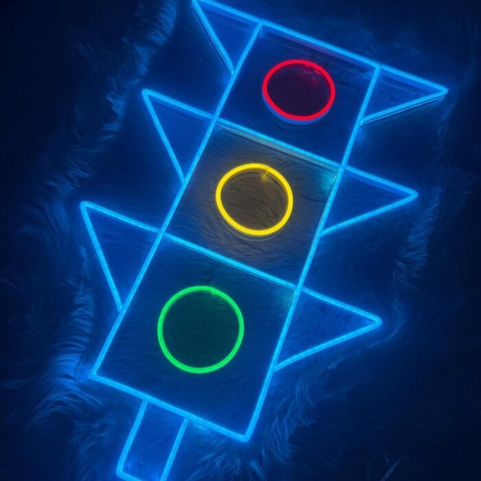 Trafik Lambası çocuk odası neon led duvar dekoru(60x40cm)