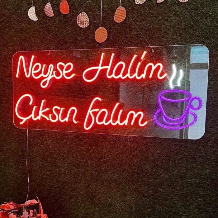 Neyse Halim Çıksın Falım Kahve Coffee Neon Led Tabela (60cm)