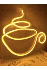Kahve Fincanı Dekoratif Neon Led / Neon Tasarım Gece Aydınlatması