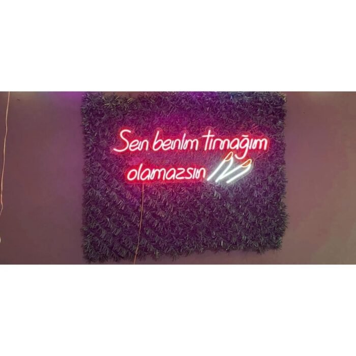 Sen Benim Tırnağım Olamazsın Yazı Neon Led Tabela Güzellik Merkezi Manikür Pedikür Dekorasyon