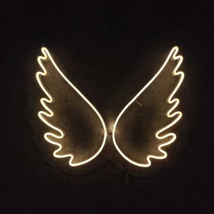 Melek Kanadı Neon Tabela Neon Yazı Dekoratif Aydınlatma