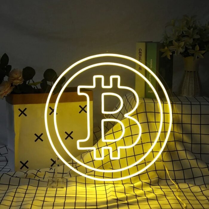 Bitcoin Btc Kripto Para Neon Yazı Neon Tabela Neon Yazı Dekoratif Aydınlatma
