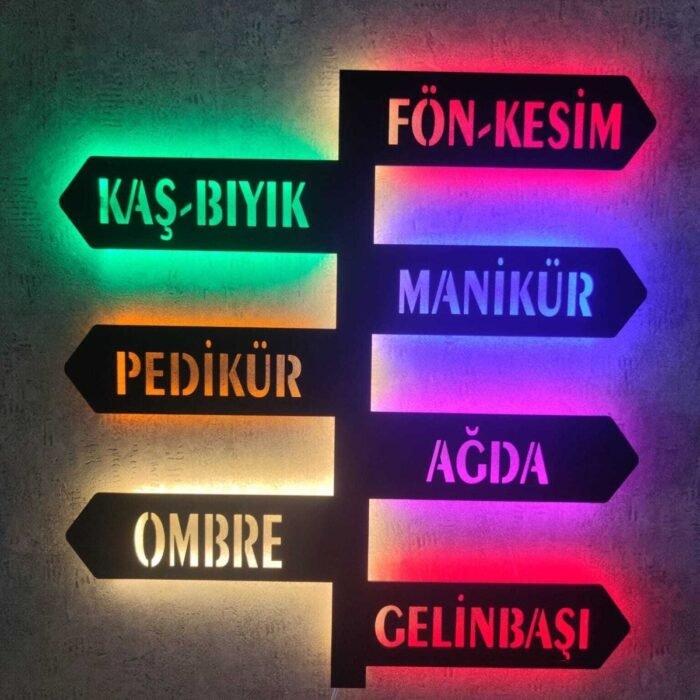 Kuaför Dekorasyon Led Işıklı Tablo