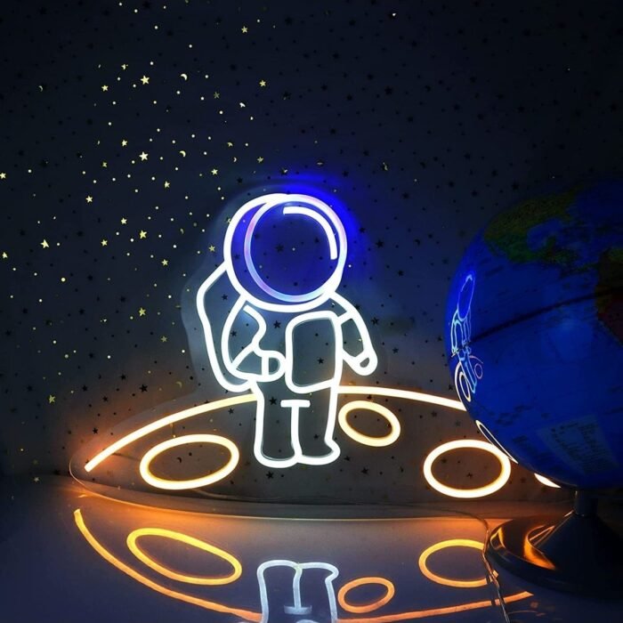 Astronot Uzay Neon Tabela Neon Yazı Dekoratif Aydınlatma