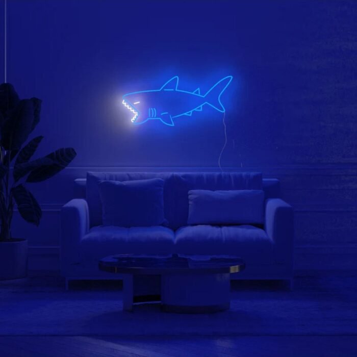 Köpekbalığı Shark Neon Tabela Neon Yazı Dekoratif Aydınlatma Ve Gece Lambası
