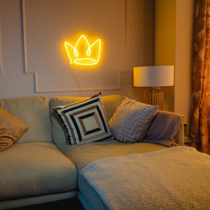 Kral Tacı Taç Neon Tabela Neon Yazı Dekoratif Aydınlatma Ve Gece Lambası