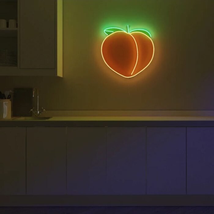 Şeftali Neon Tabela Neon Yazı Dekoratif Aydınlatma Ve Gece Lambası