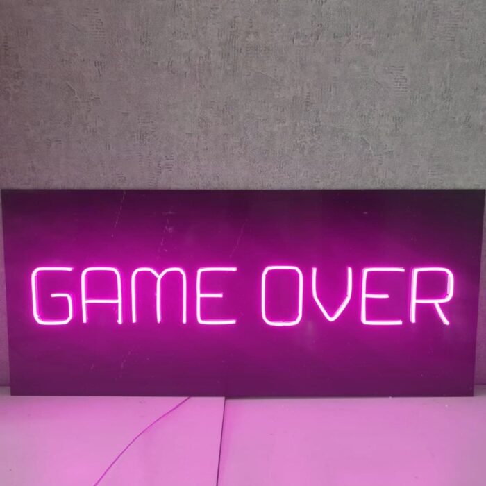 Game Over Gamer Neon Led Tabela Dekoratif Aydınlatma