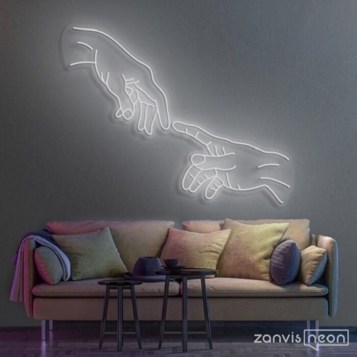 Two Hand -neon Led Dekoratif Duvar Yazısı Tabelası Aydınlatması Gece Lambası Smc-1034