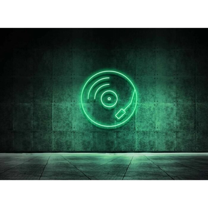 Plak - Vınyl - Müzik - Neon Led Dekoratif Duvar Yazısı Aydınlatması Gece Lambası