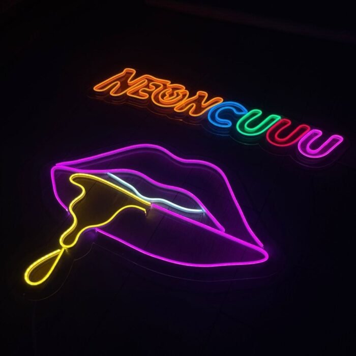 Kanayan Dudak Lüks Dekoratif Neon Led Tablo, Neon Duvar Tabela