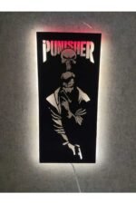 Punisher Led Işıklı Ahşap Tablo